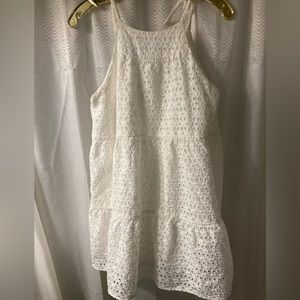 Zara White Eyelet Sleeveless Halter Dress size small❤️🥰